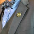 Blair Dunn's bow tie and Libertarian pin.