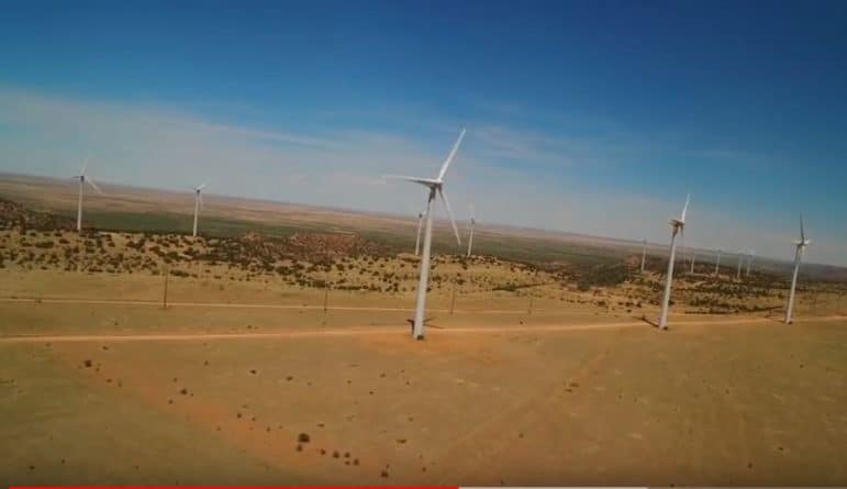 Wind turbines on state trust land.